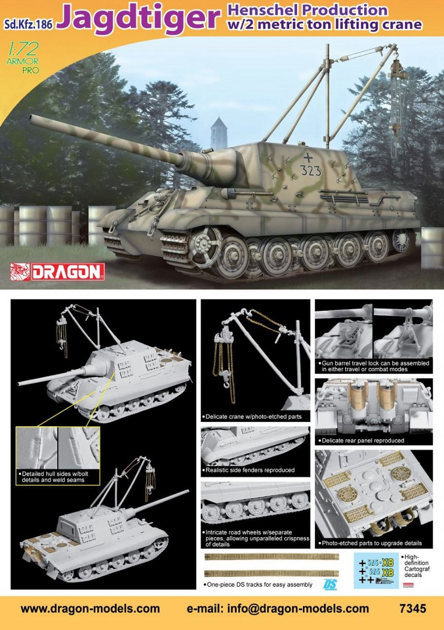 DRAGON 7563 1/72 Sd.Kfz.186 Jagdtiger Henschel Production Type